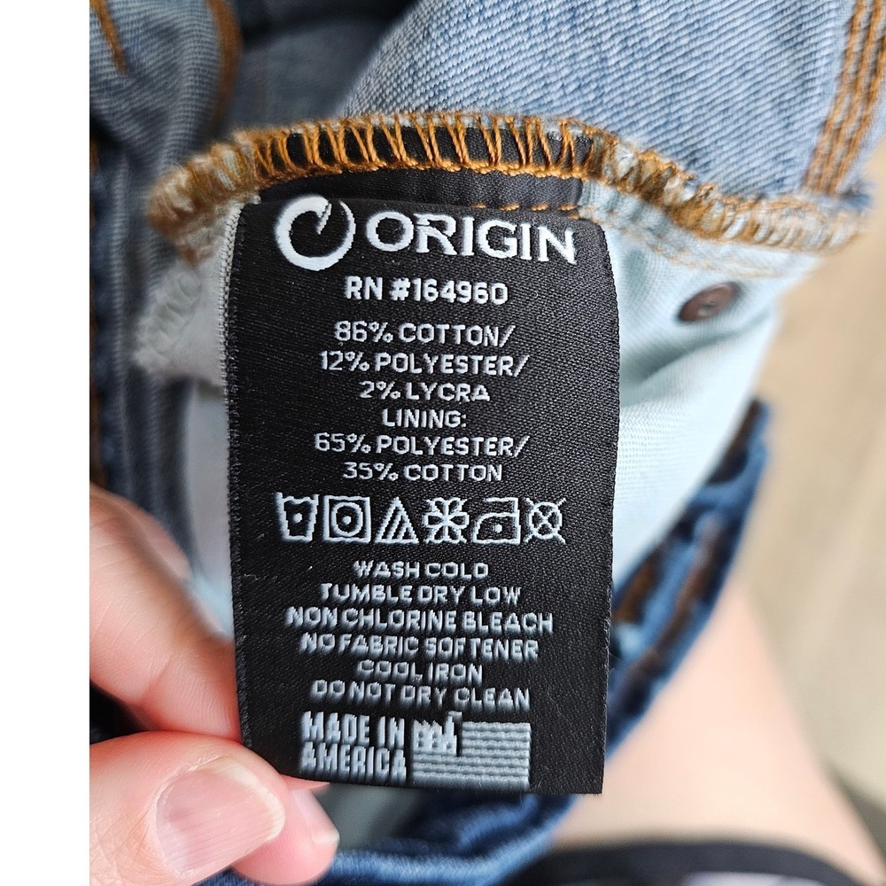 Origin USA Mens Dark Wash Blue Denim Jeans Made in USA Stretch Tapered 32x32 - Picture 8 of 8